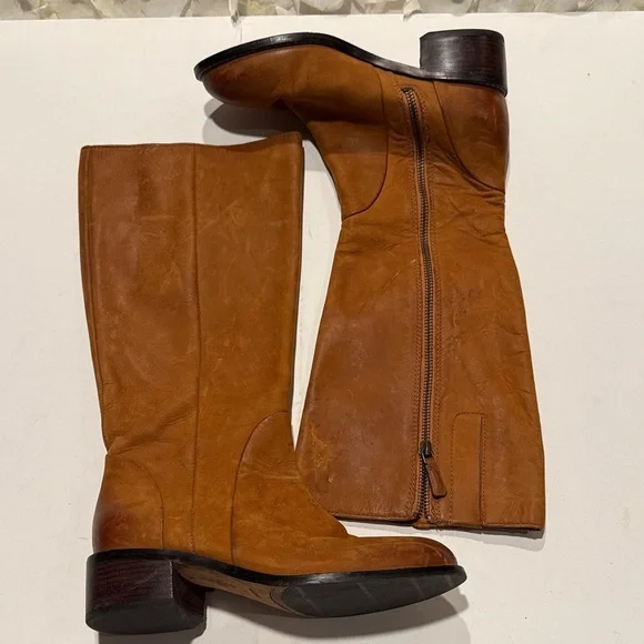 Cole Haan Tan Leather Heeled Boots - Picture 1 of 4